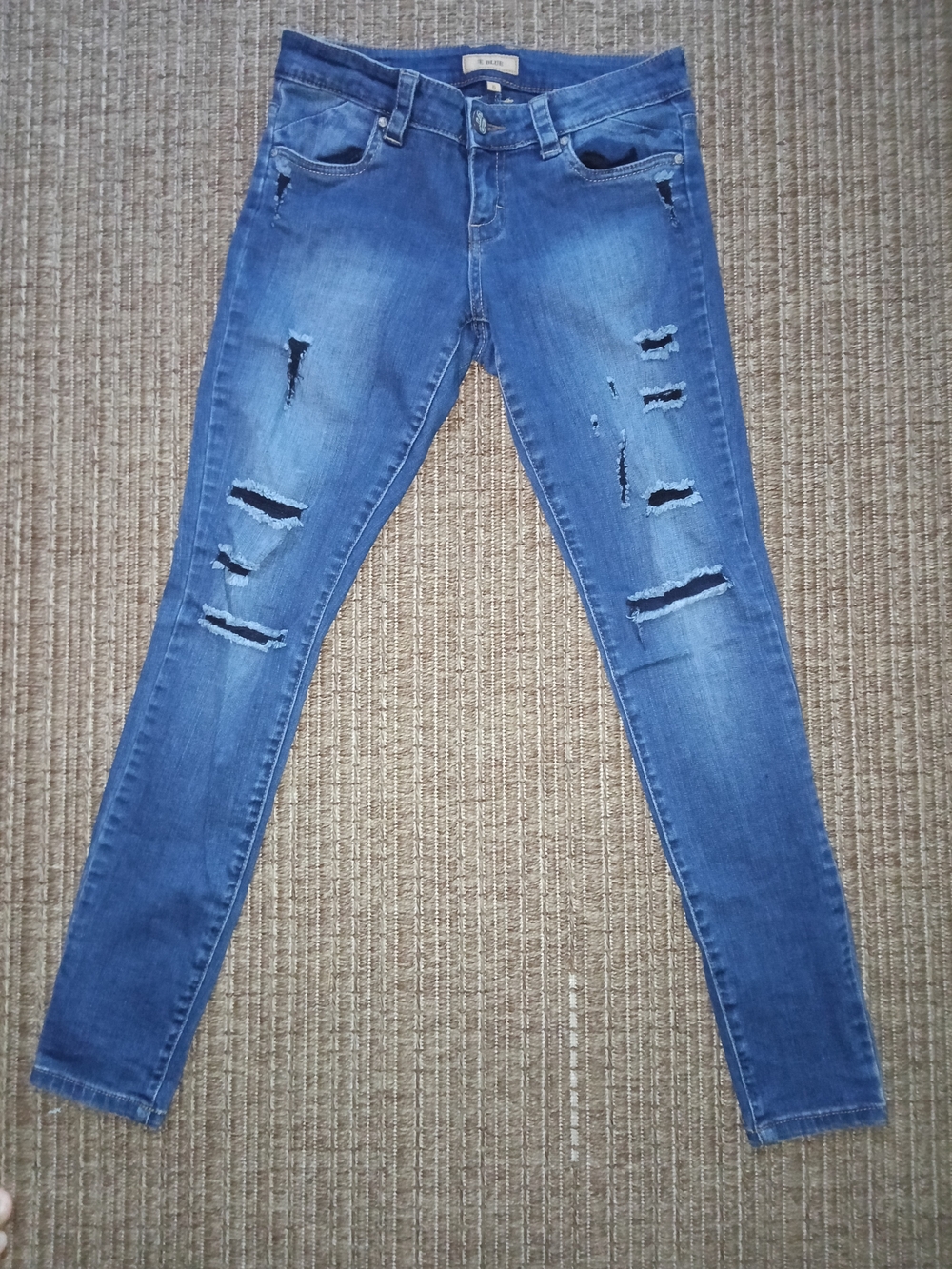 STS Blue Distressed Skinny Jeans in Blue Wash